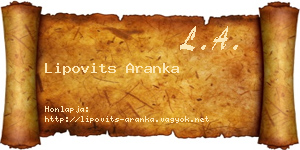 Lipovits Aranka névjegykártya
